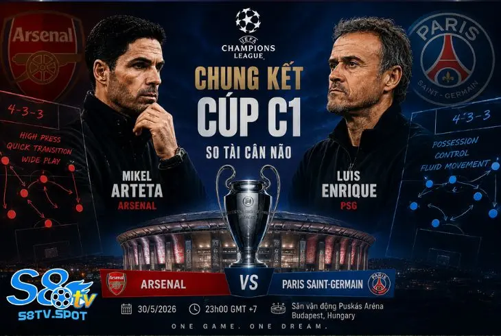 Màn so tài cân não của 2 chiến lược gia Arteta và Enrique tại chung kết cúp C1 châu Âu